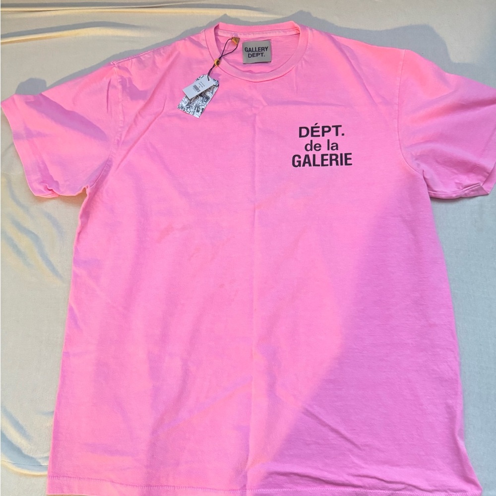 Gallery Dept Bright Pink Tee with Bold Text